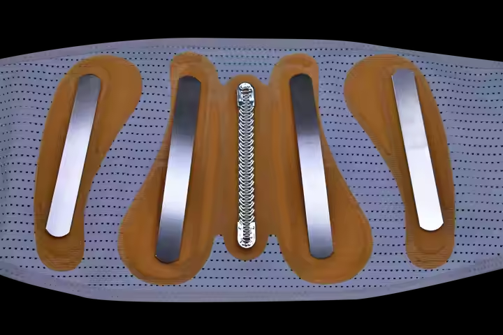 waist brace support belt' inside support metal shows