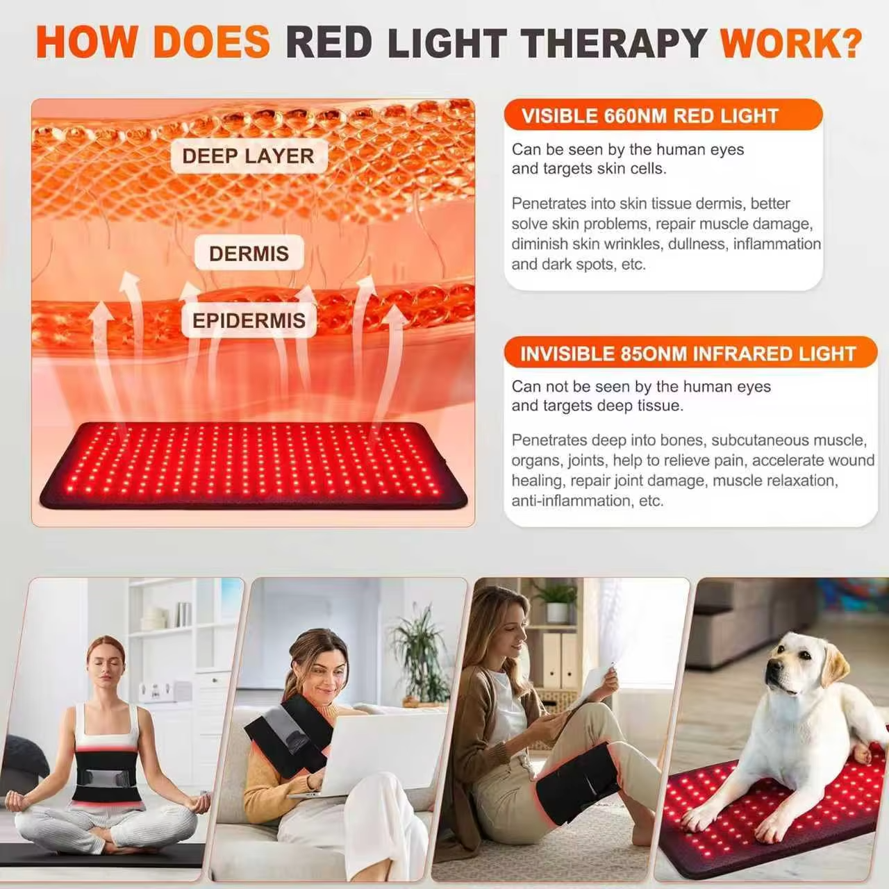 242 LED red light therapy pad